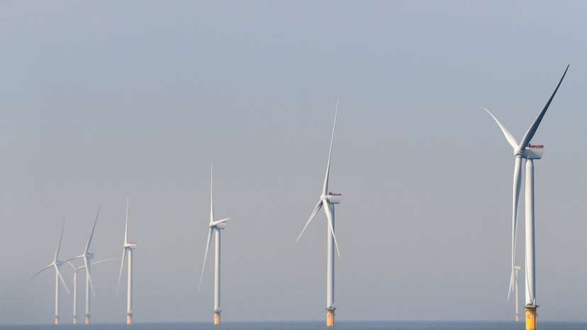 FILE PHOTO: Wind turbines from Vattenfall are seen at the North Sea in Scheveningen