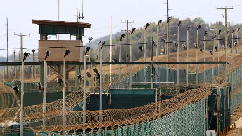 The exterior of Camp Delta is seen at the U.S. Naval Base at Guantanamo Bay