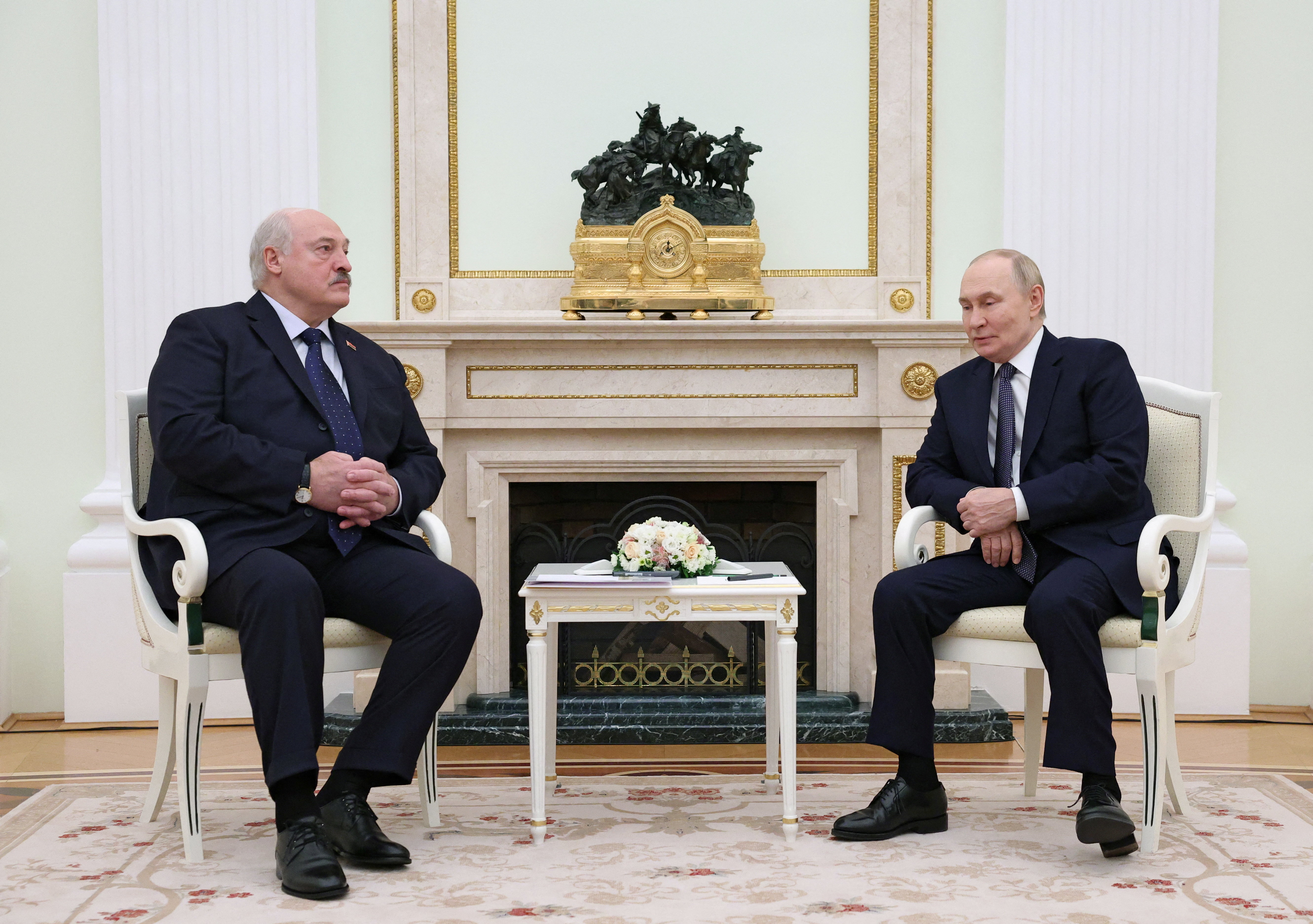 Russian President Putin meets with Belarusian President Lukashenko in Moscow