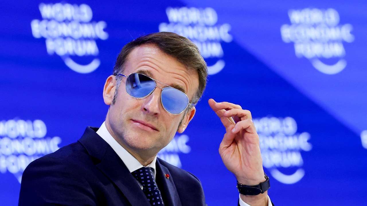 France's President Emmanuel Macron attends the 56th annual World Economic Forum (WEF) meeting in Davos, Switzerland, January 20, 2026. REUTERS/Denis Balibouse TPX IMAGES OF THE DAY
