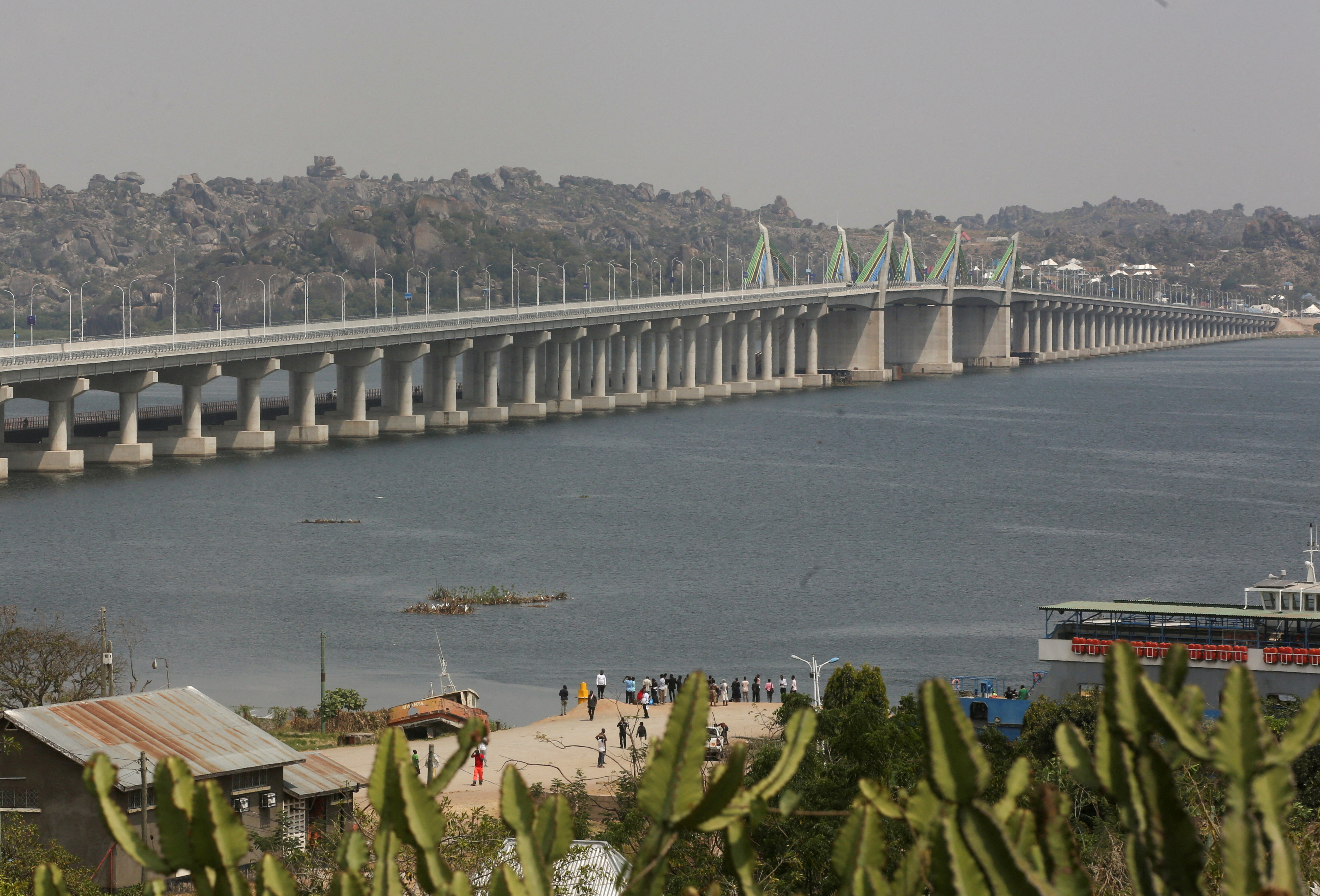 FILE PHOTO: A general view shows the John Pombe Magufuli Bridge that crosses the southern end of Lake Victoria in Mwanza