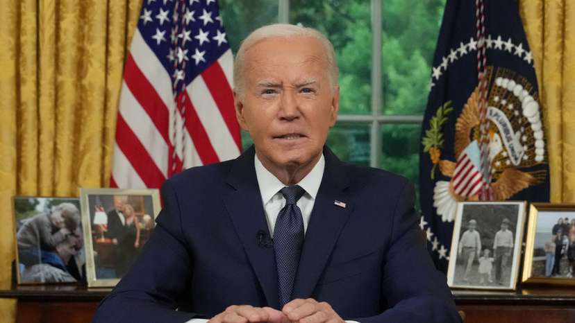 FILE PHOTO: U.S. President Joe Biden addresses the nation from the Oval Office in the White House, in Washington