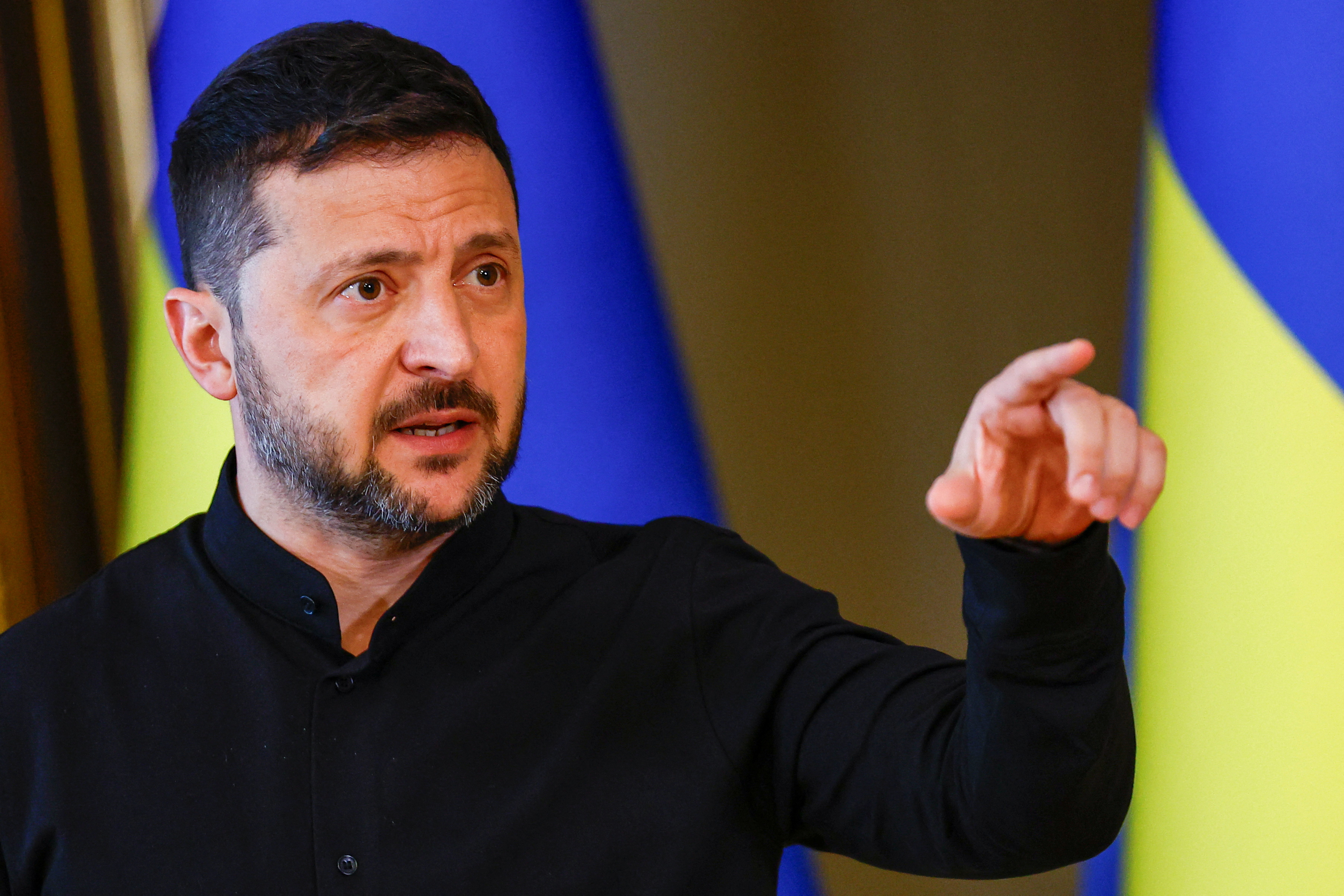 Ukraine's President Zelenskiy holds a press conference in Kyiv