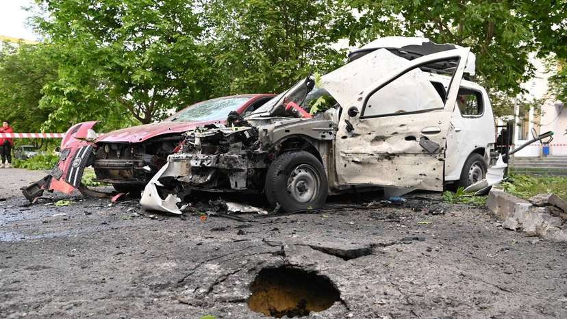 Aftermath of a shelling in Belgorod