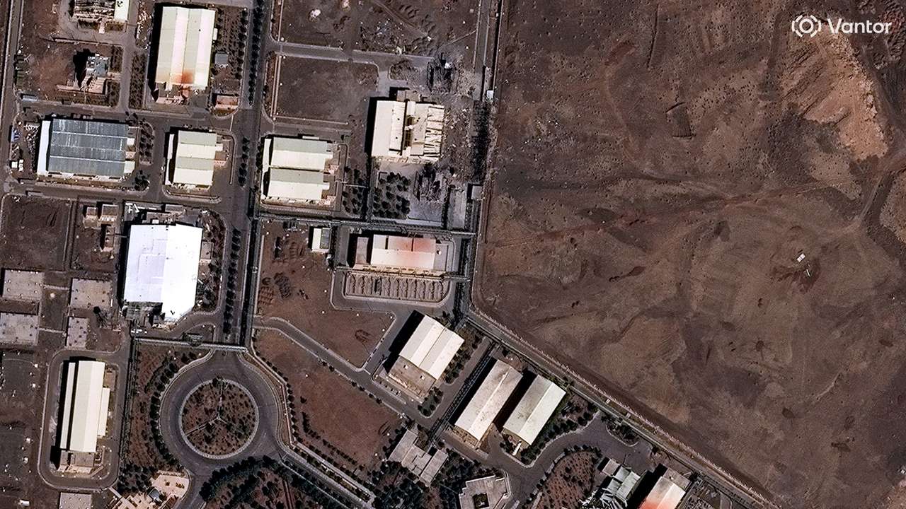 Satellite image shows a closer view of the Natanz Nuclear Facility with new building damage
