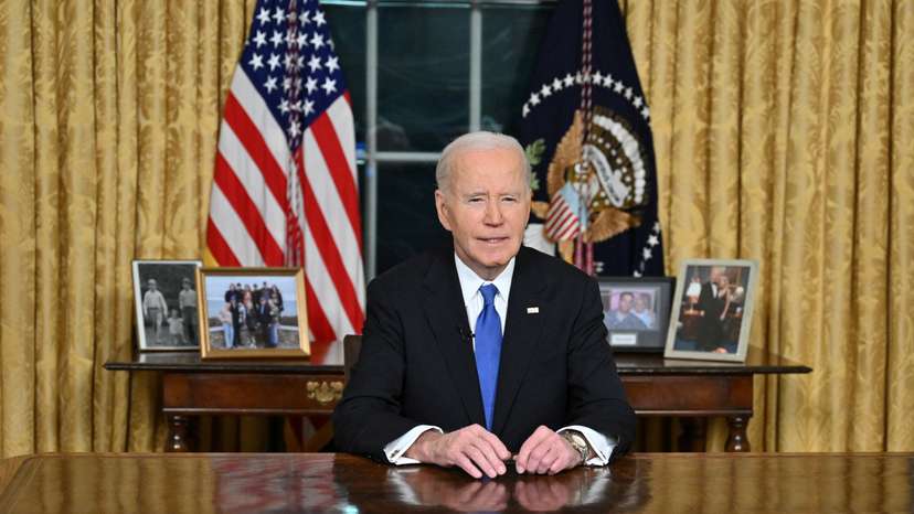 Outgoing U.S. President Joe Biden delivers a farewell address to the nation from the Oval Office