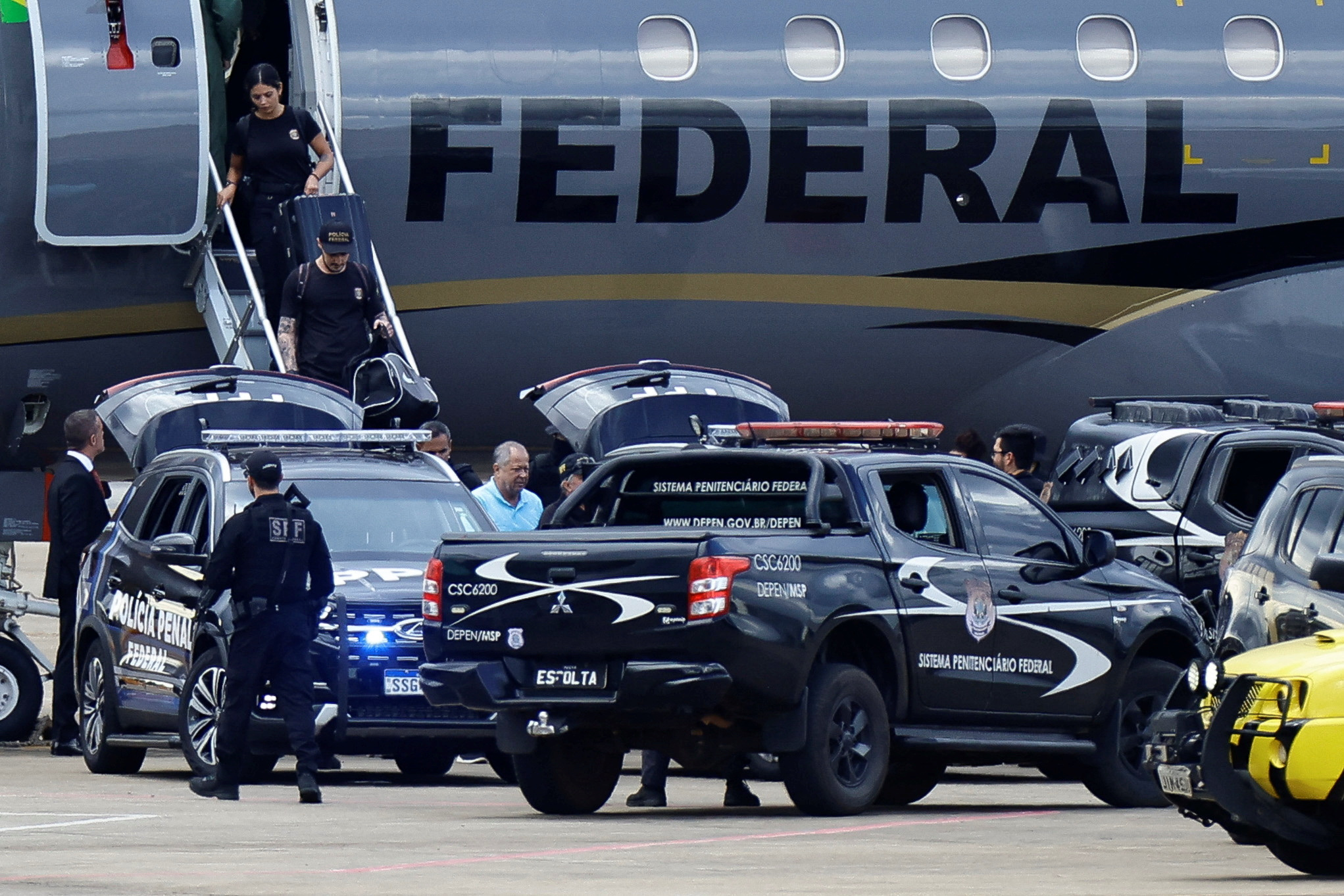 Congressman Chiquinho Brazao arrives at the Brasilia International Airport