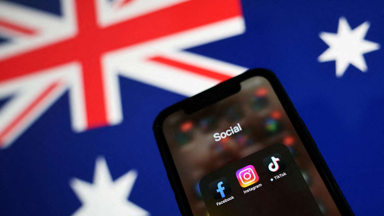 FILE PHOTO: Illustration shows Facebook, Instagram and Tiktok apps on a smartphone