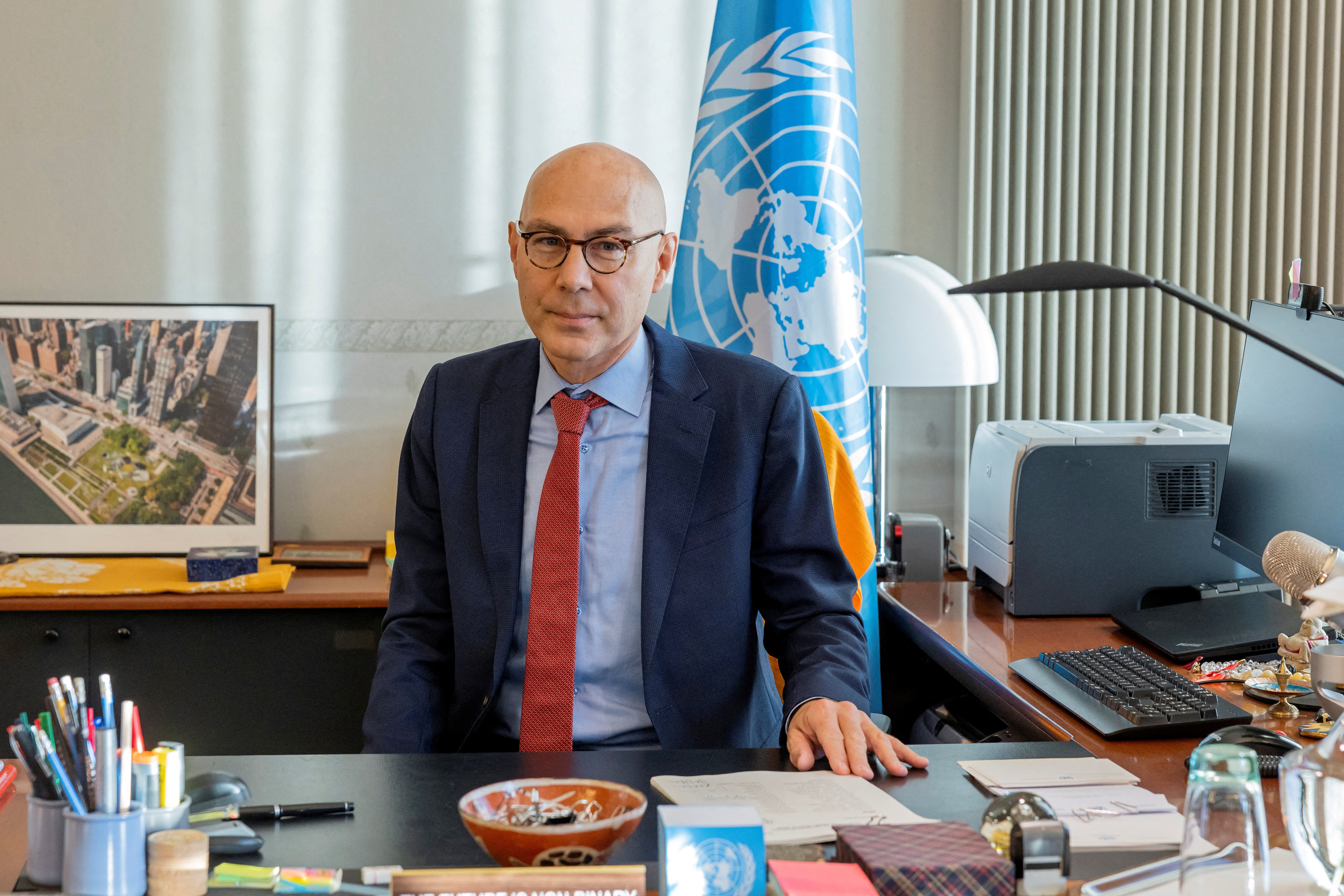 Austria's Volker Turk takes office as UN High Commissioner for Human Rights, in Geneva