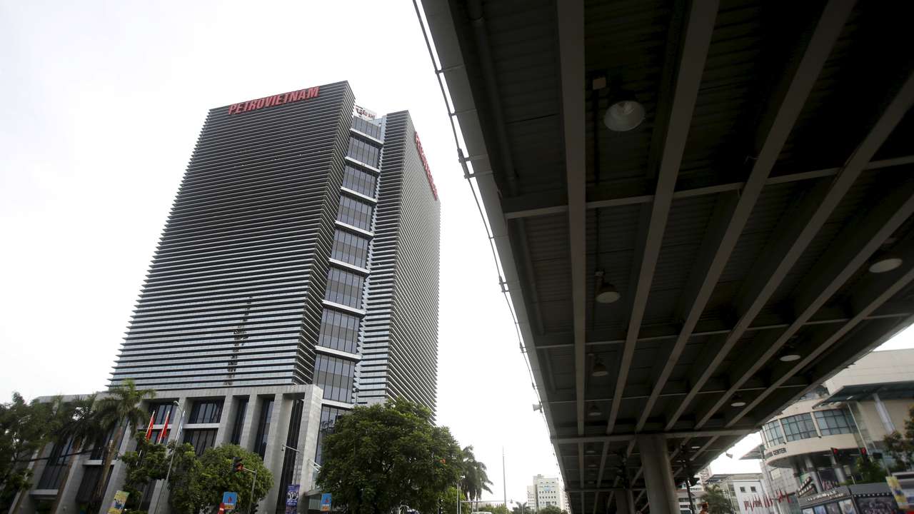The building of PetroVietnam headquarters is seen in Hanoi