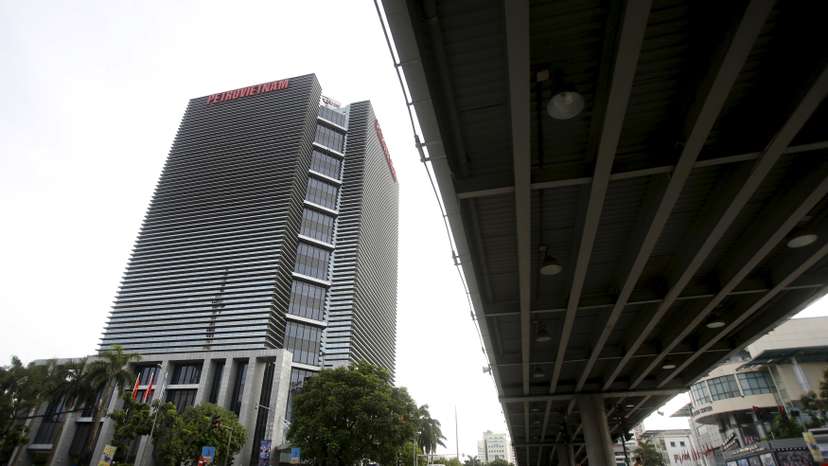 The building of PetroVietnam headquarters is seen in Hanoi