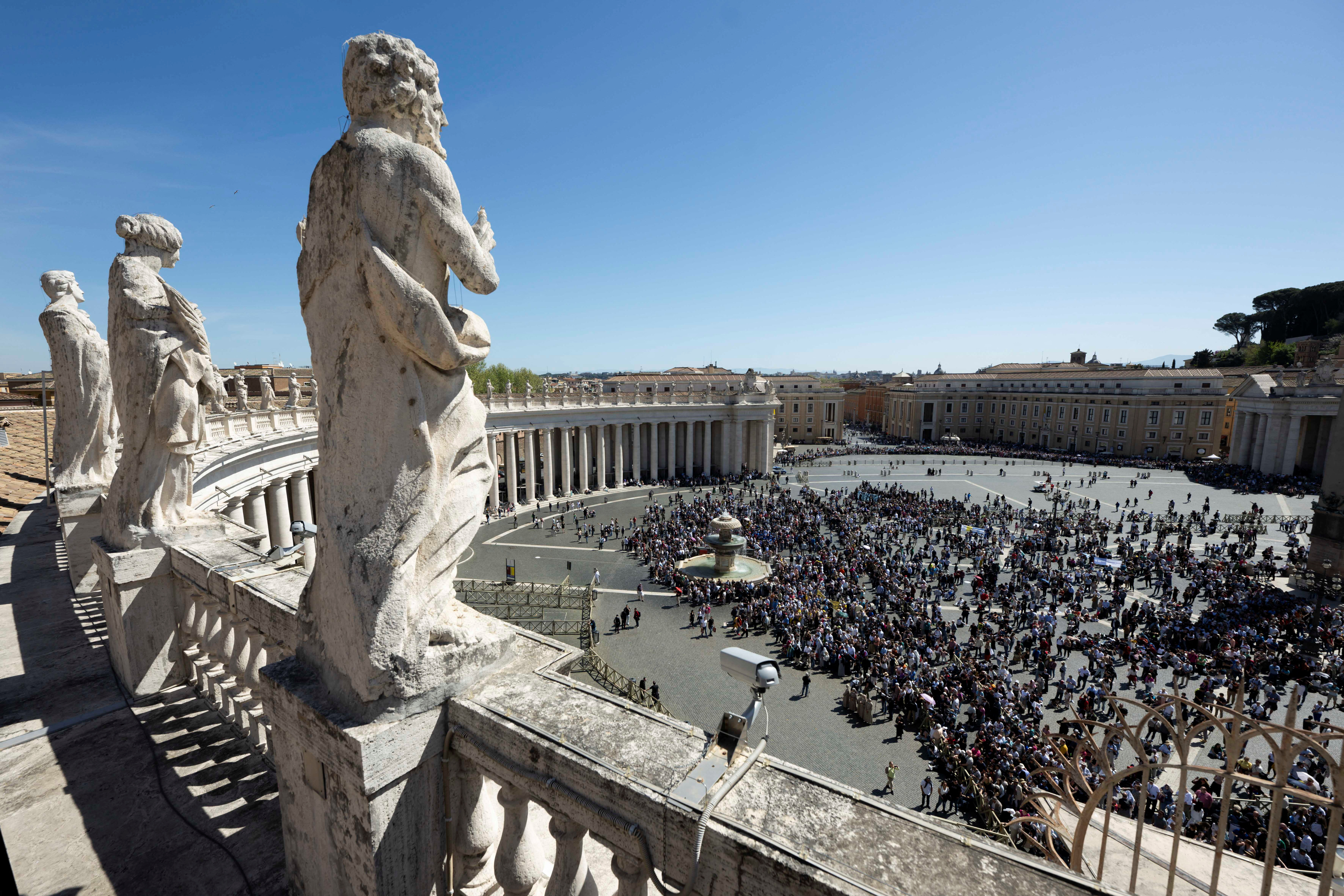 Pope Francis leads Regina Caeli prayer at the Vatican