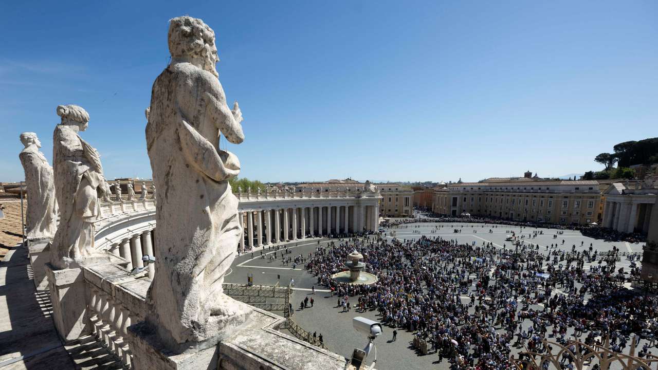Pope Francis leads Regina Caeli prayer at the Vatican