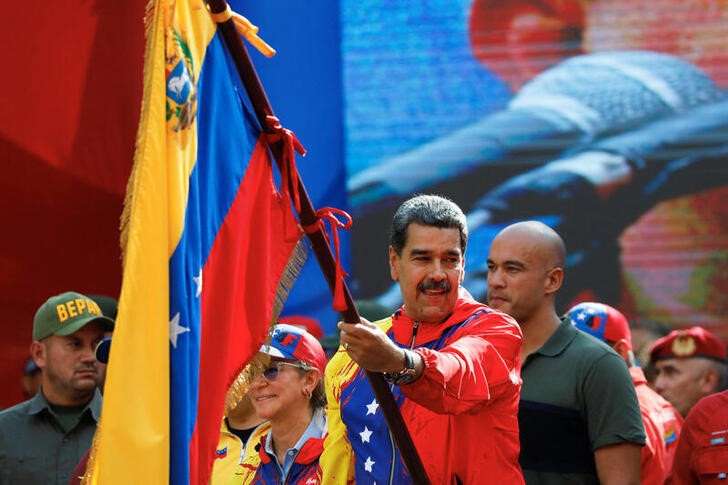 Rally to commemorate 20 years since the anti-imperialist declaration of the late President Chavez, in Caracas