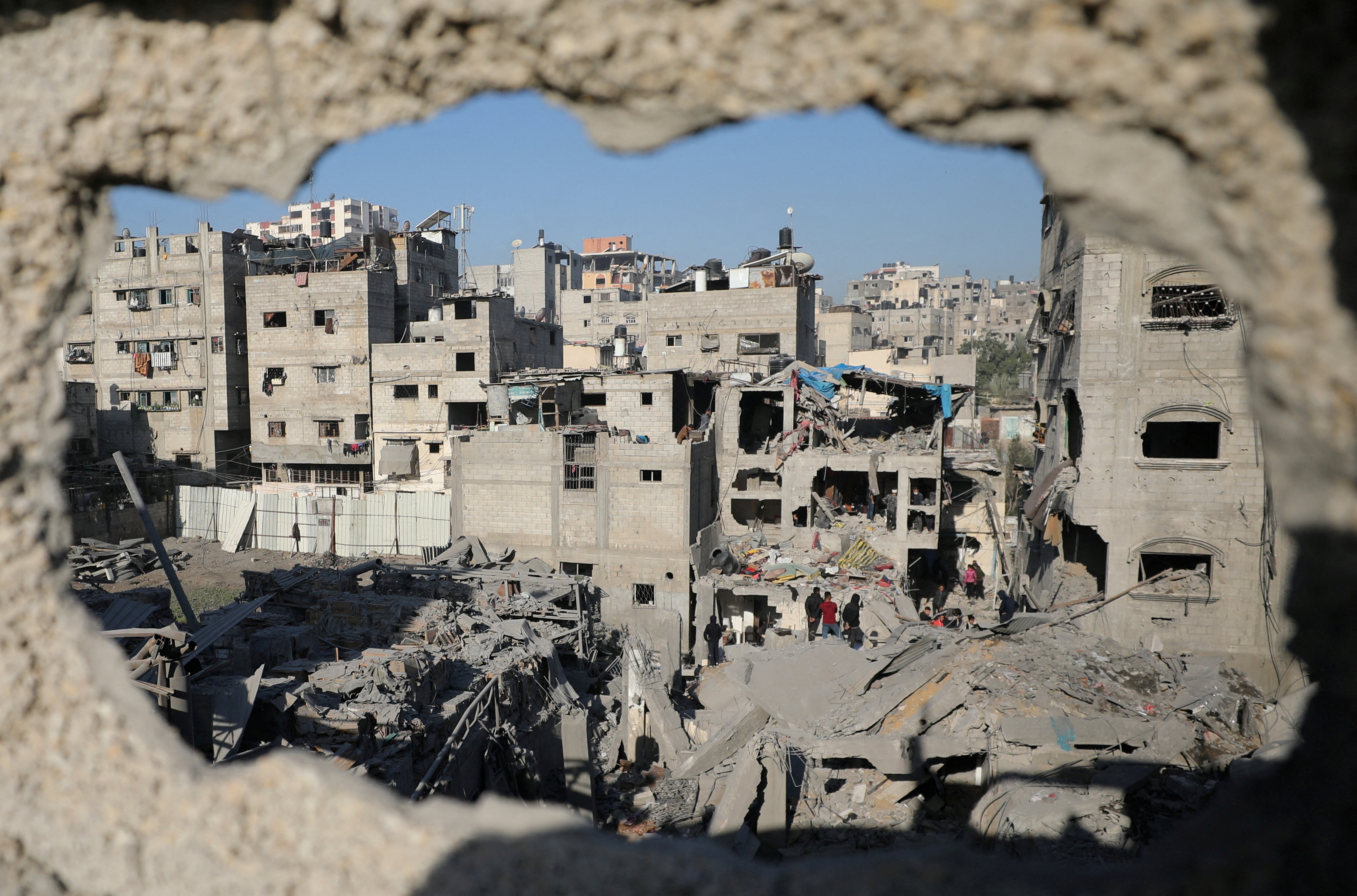 Aftermath of an Israeli airstrike on a house, in Gaza City