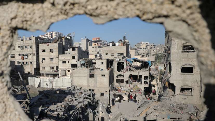 Aftermath of an Israeli airstrike on a house, in Gaza City