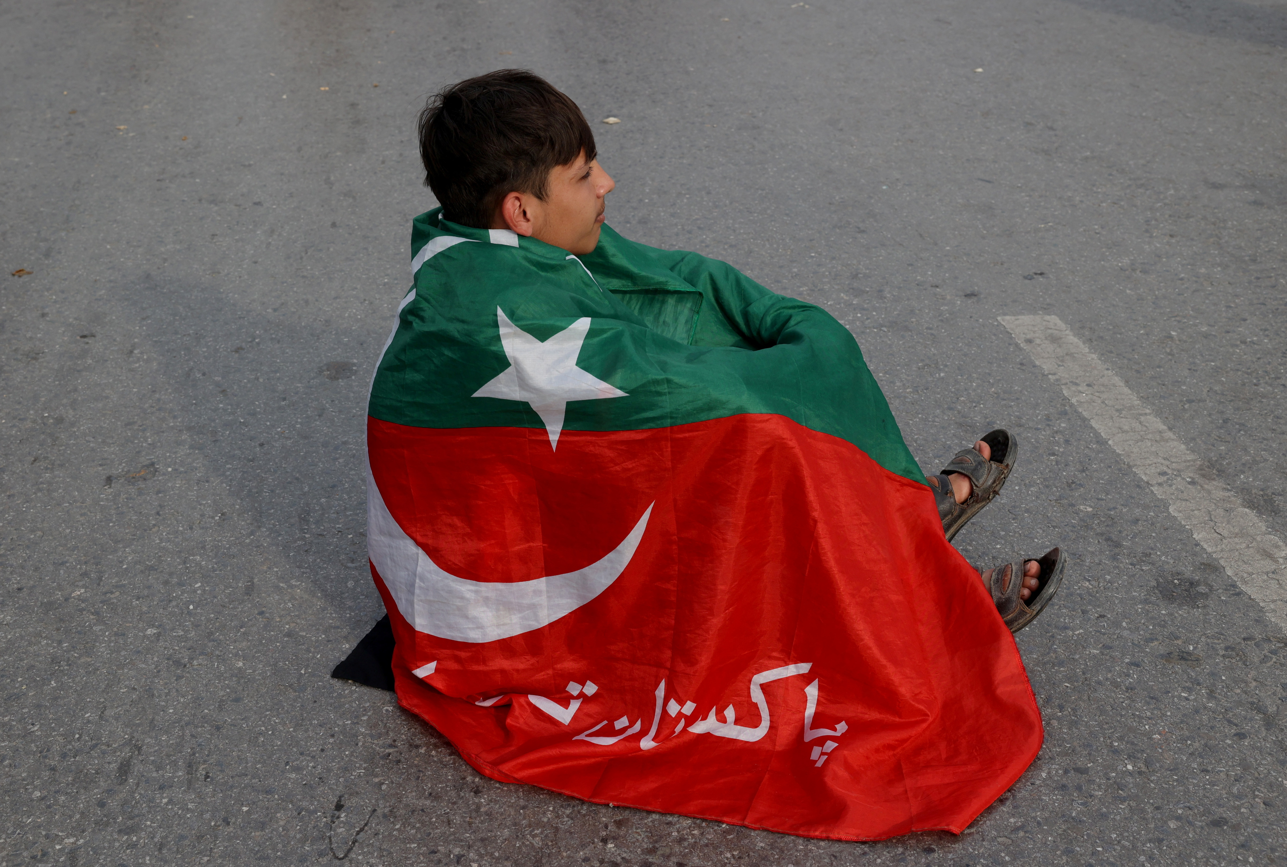 Protest against results of the general elections, in Peshawar