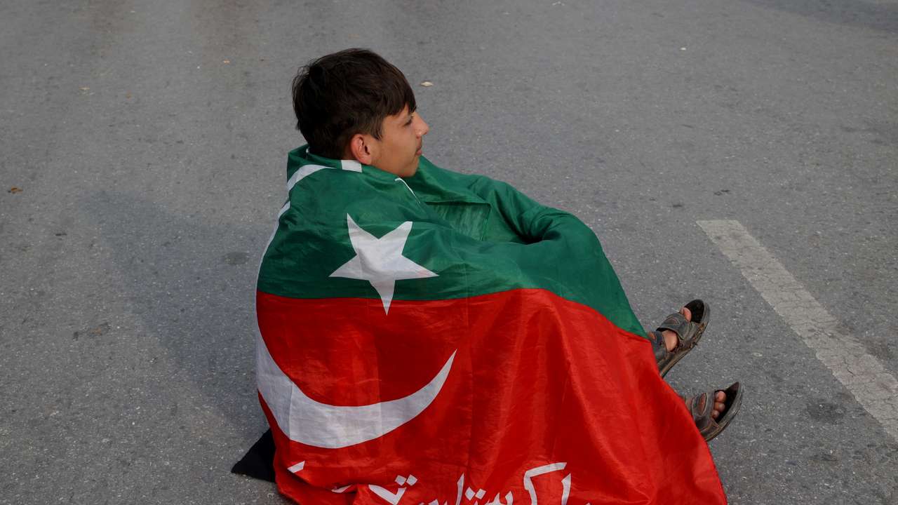 Protest against results of the general elections, in Peshawar