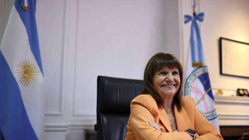Argentina's Security Minister Patricia Bullrich attends an interview with Reuters at her office, in Buenos Aires