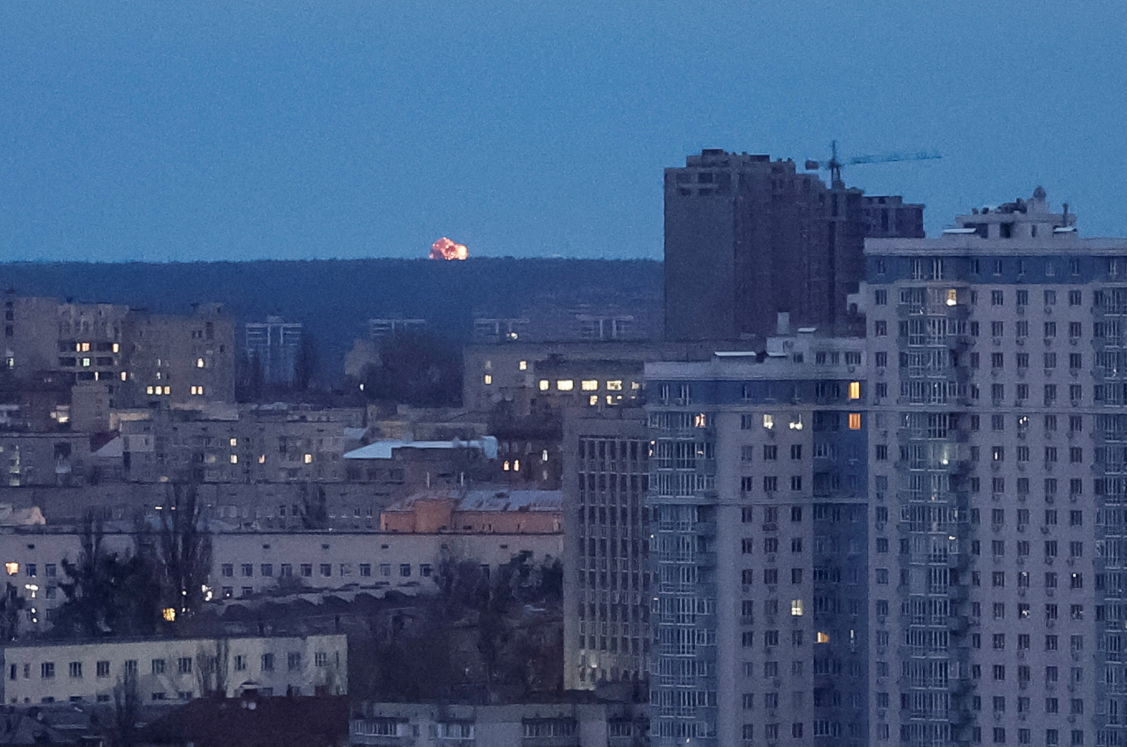 FILE PHOTO: Russian missile and drone strike in Kyiv