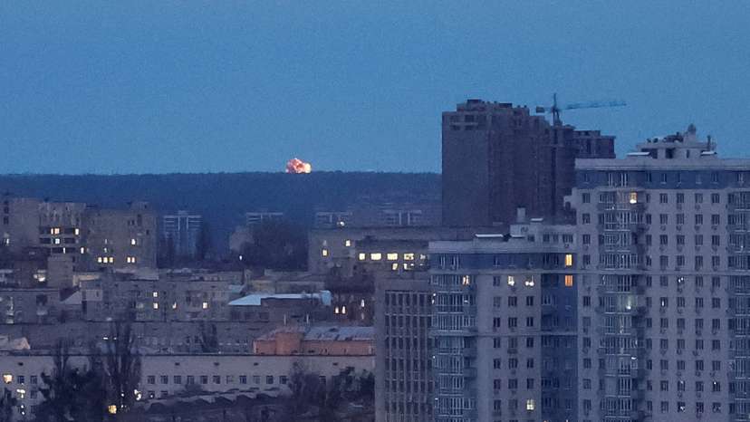 FILE PHOTO: Russian missile and drone strike in Kyiv