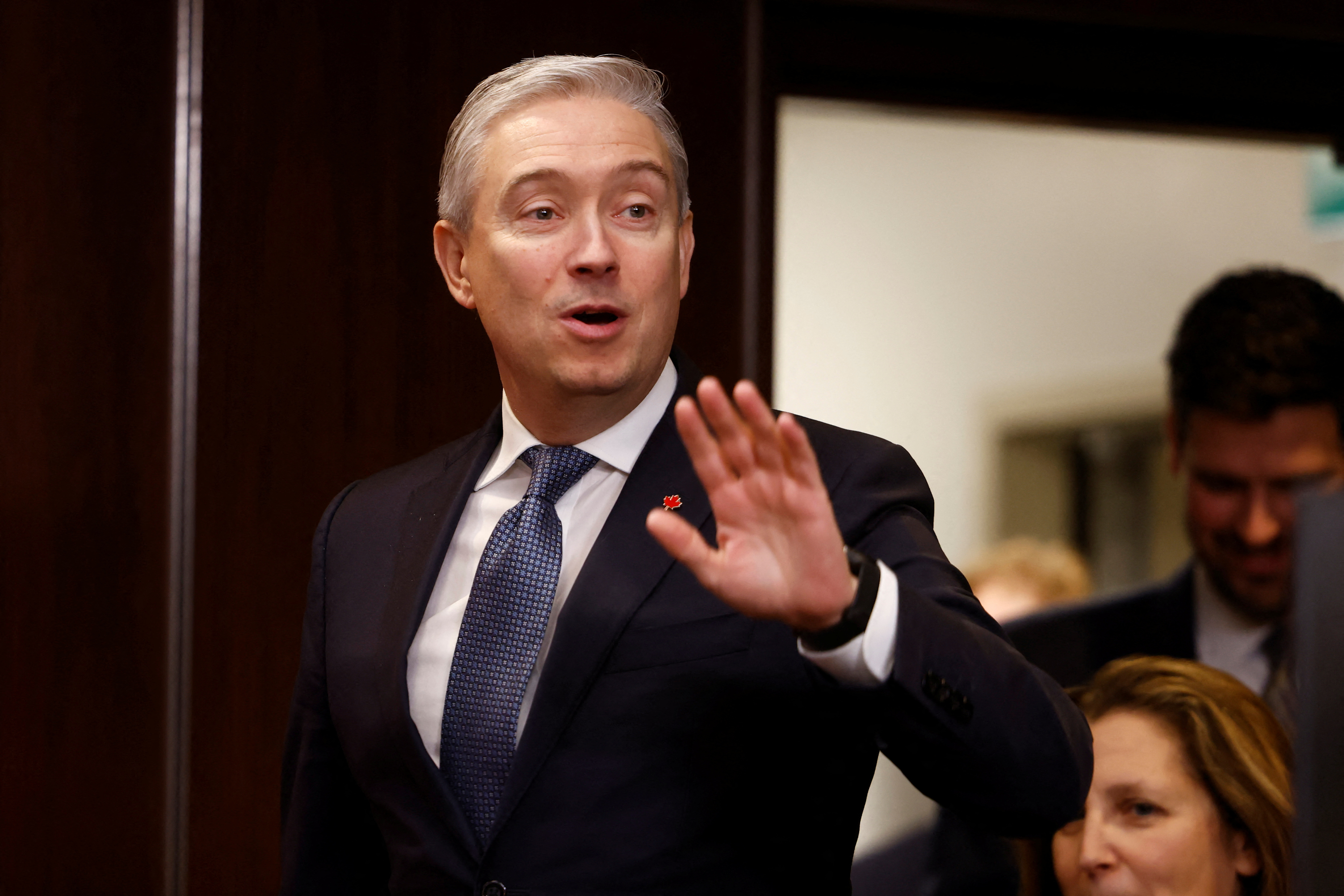 Canada’s Minister of Innovation, Science and Industry Francois-Philippe Champagne takes part in a press conference in Ottawa