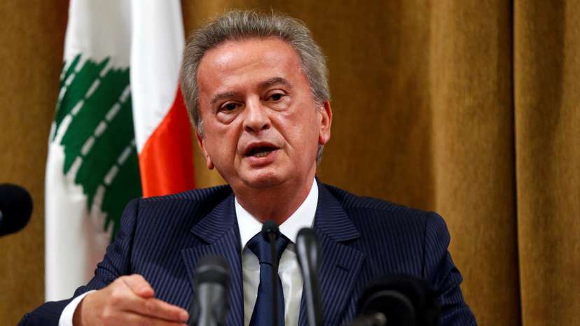 Lebanon's Central Bank Governor Riad Salameh speaks during a news conference at Central Bank in Beirut