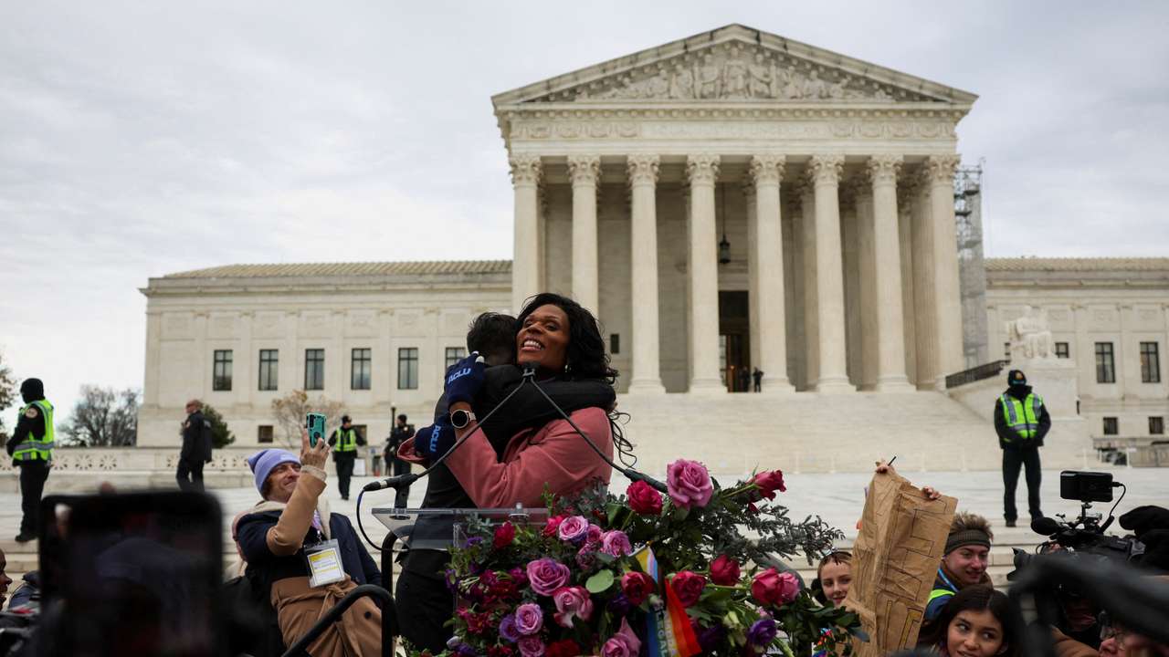 FILE PHOTO: U.S. Supreme Court hears appeal on ban of transgender care for minors, in Washington