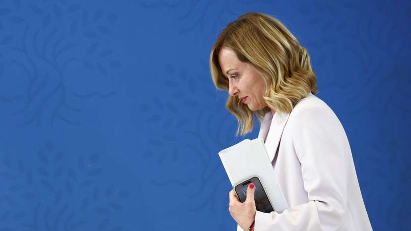 Italian PM Meloni holds a press conference after the annual G7 summit, in Savelletri