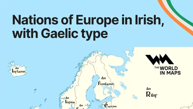 What are Europe’s countries called in Irish, from An Fhrainc to An Ghearmáin