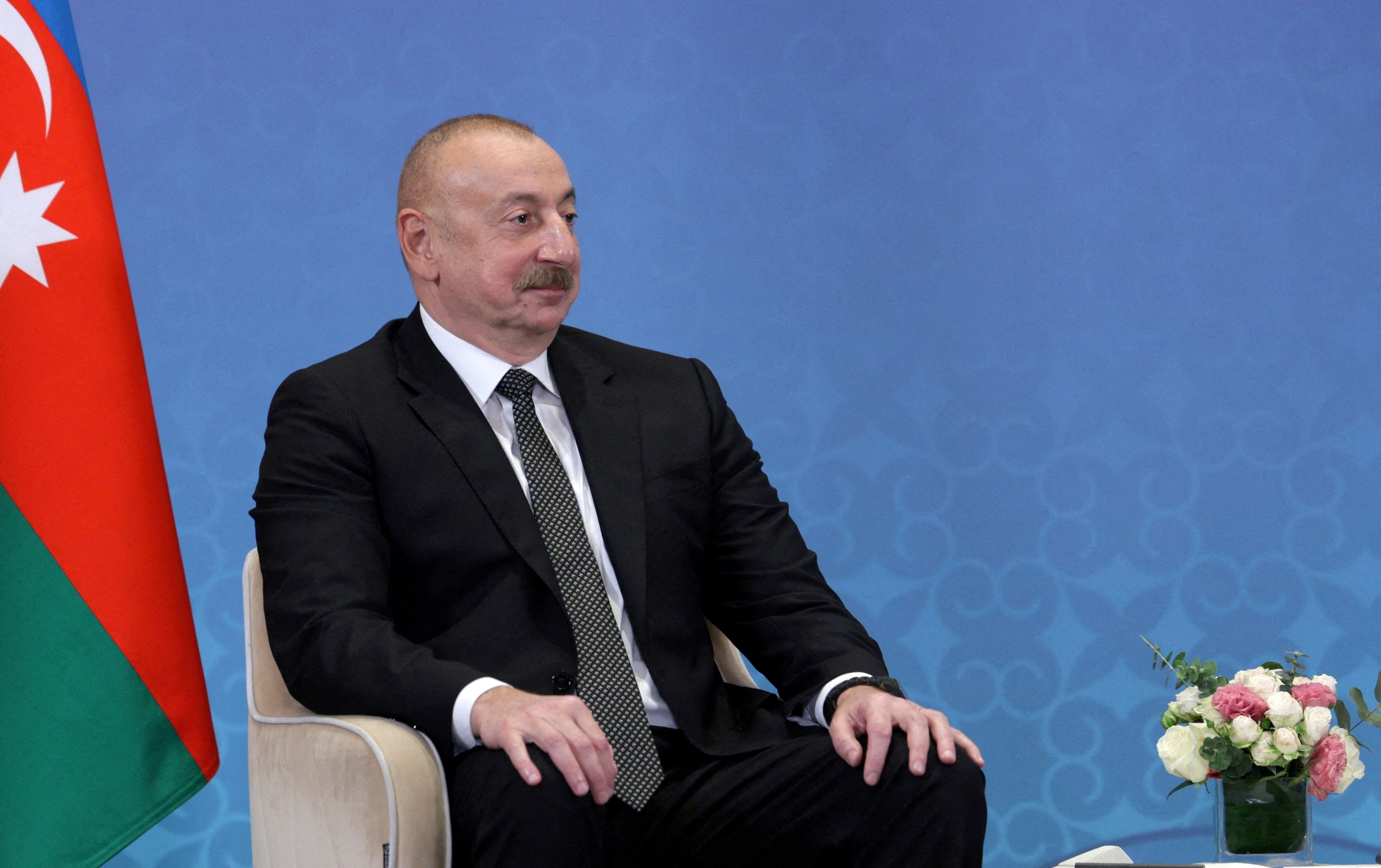 FILE PHOTO: Azeri President Aliyev meets Putin  in Astana