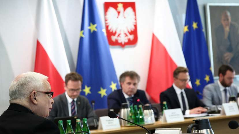 Polish opposition leader Kaczynski attends parliamentary commission hearing in Warsaw