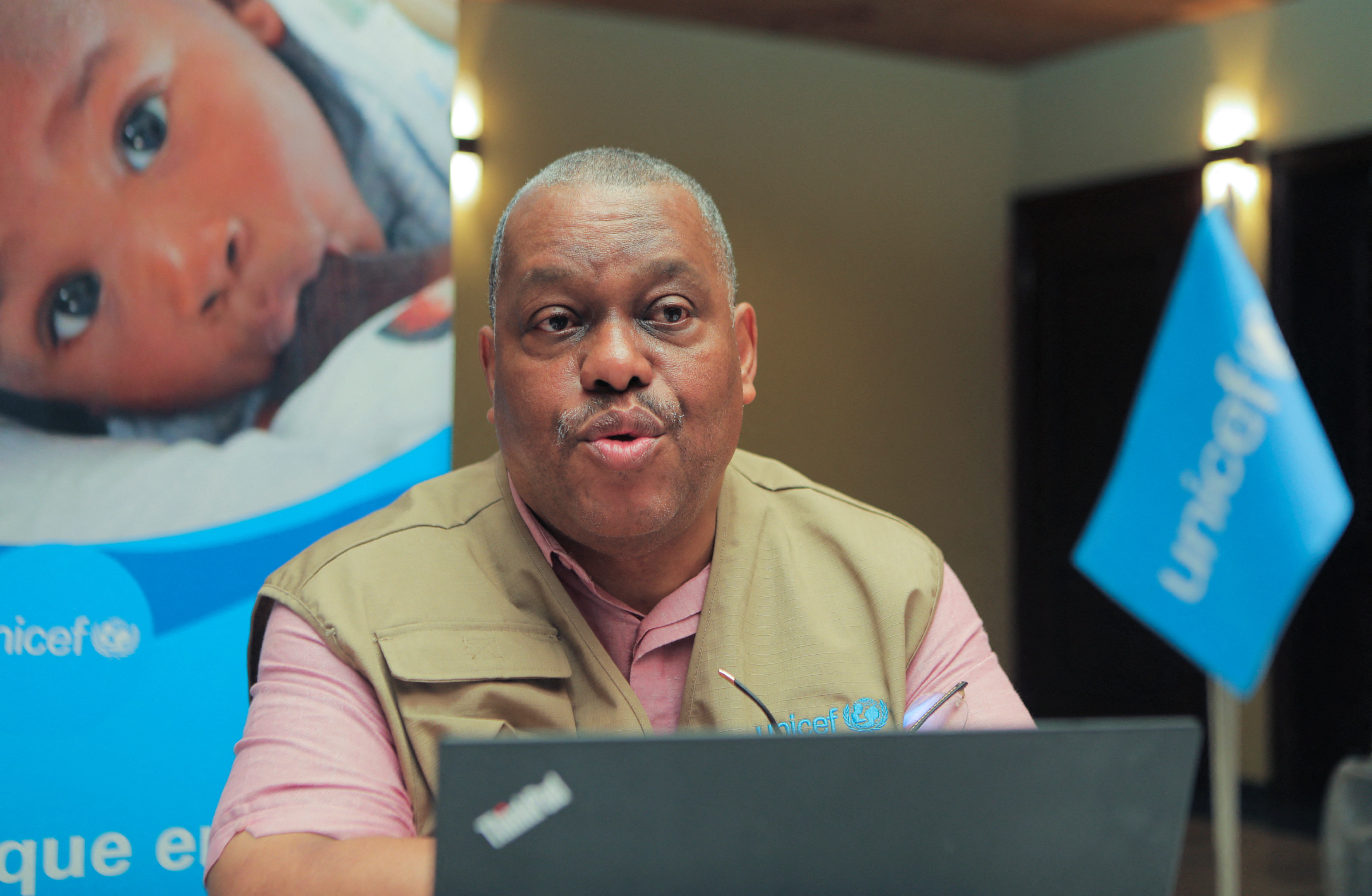 Garry Conille, UNICEF's Regional Director for Latin America and the Caribbean, attends an interview with Reuters, in Port-au-Prince