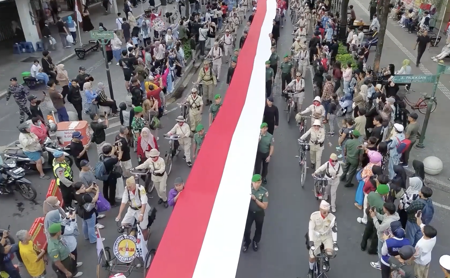Indonesian flag sweeps through Yogyakarta