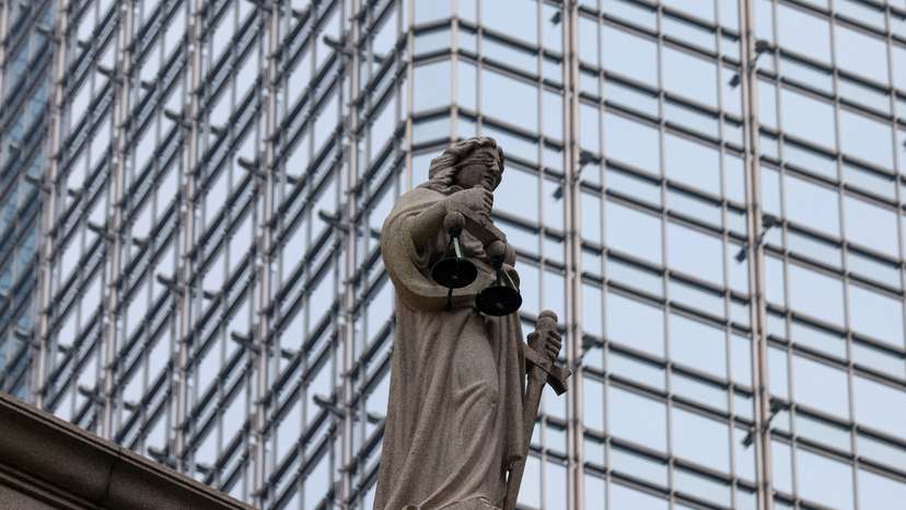 FILE PHOTO: A statue of Lady Justice at the Court of Final Appeal is pictured, in Hong Kong