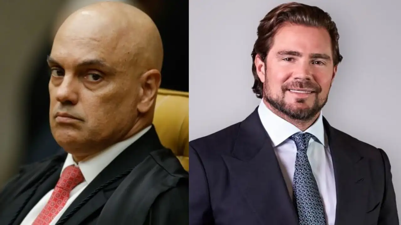 O ministro do STF Alexandre de Moraes e o banqueiro Daniel Vorcaro