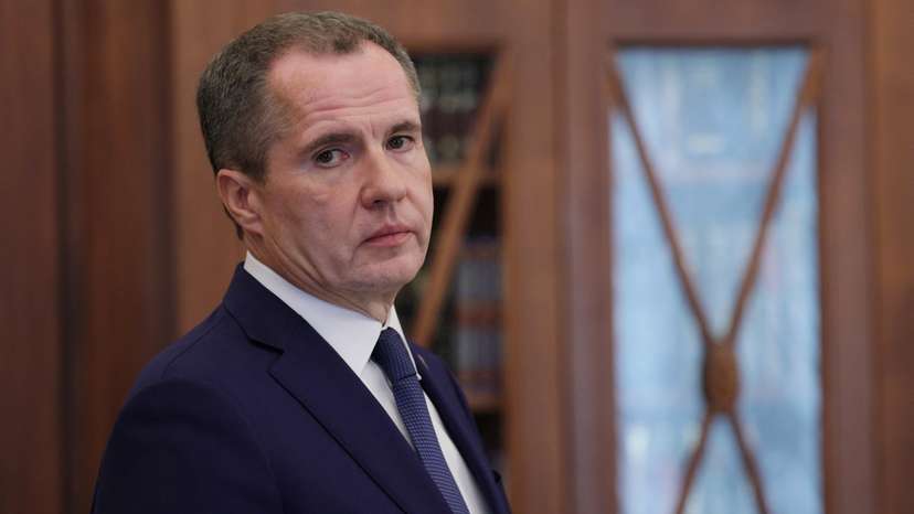 Belgorod region governor Gladkov looks on before a meeting with Russian President Putin in Moscow