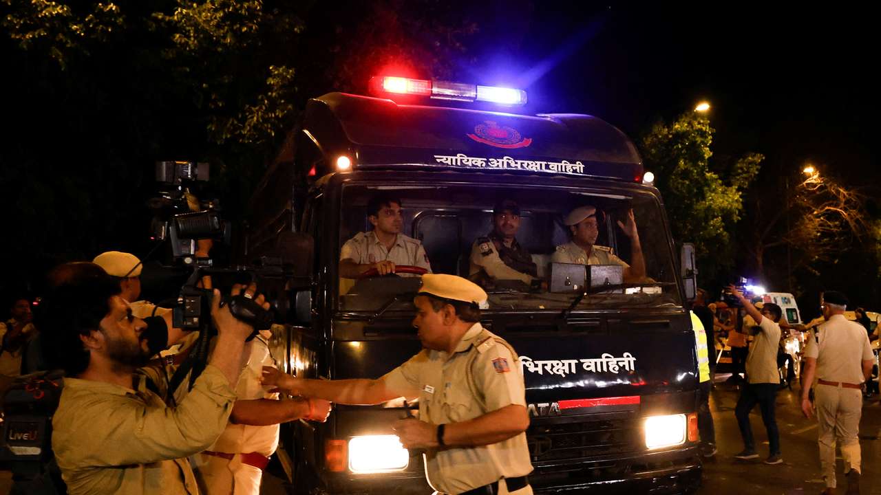 Police convoy carries Tahawwur Rana, 64, a Pakistani-born Canadian doctor-turned-businessman, accused of helping to orchestrate the 2008 attacks in Mumbai, in New Delhi