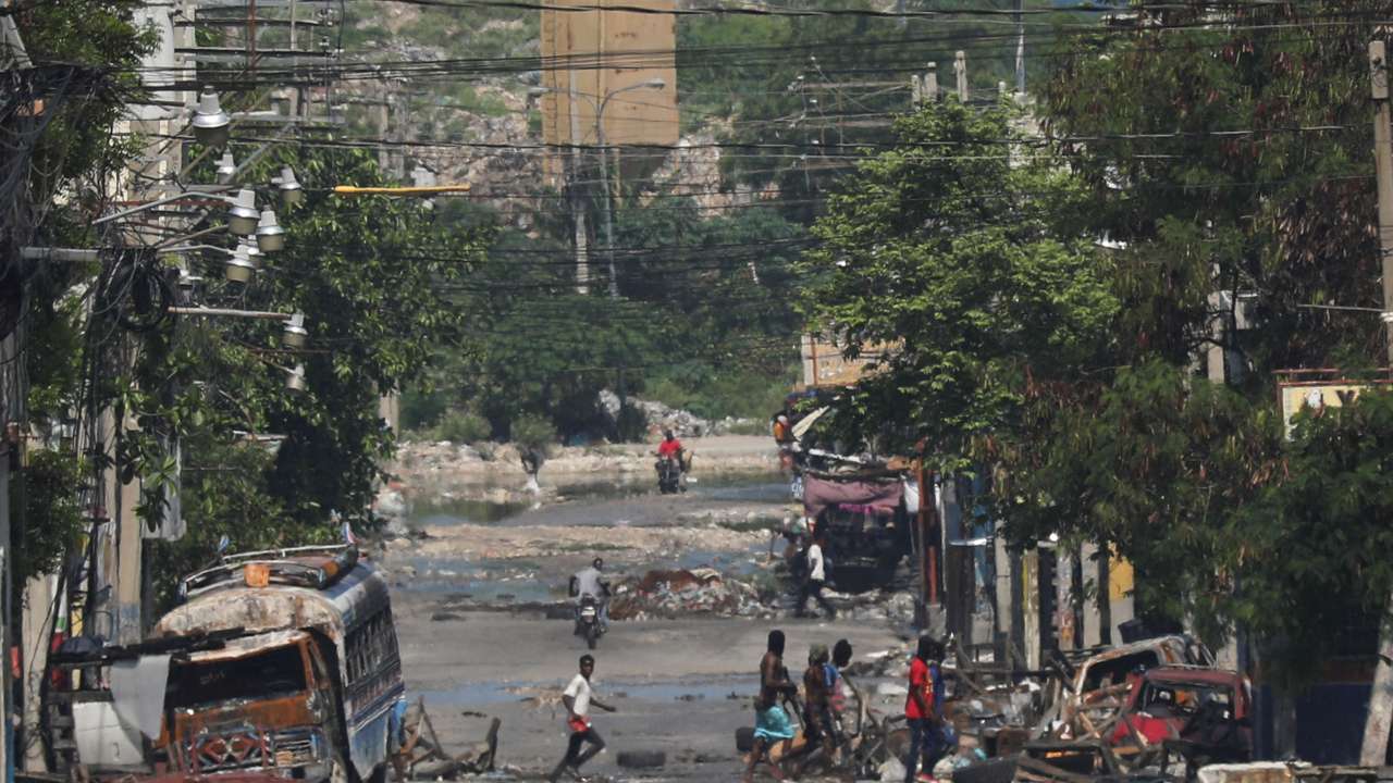 Haiti's capital almost completely cut off by blockades as gang violence intensifies, in Port-au-Prinxe