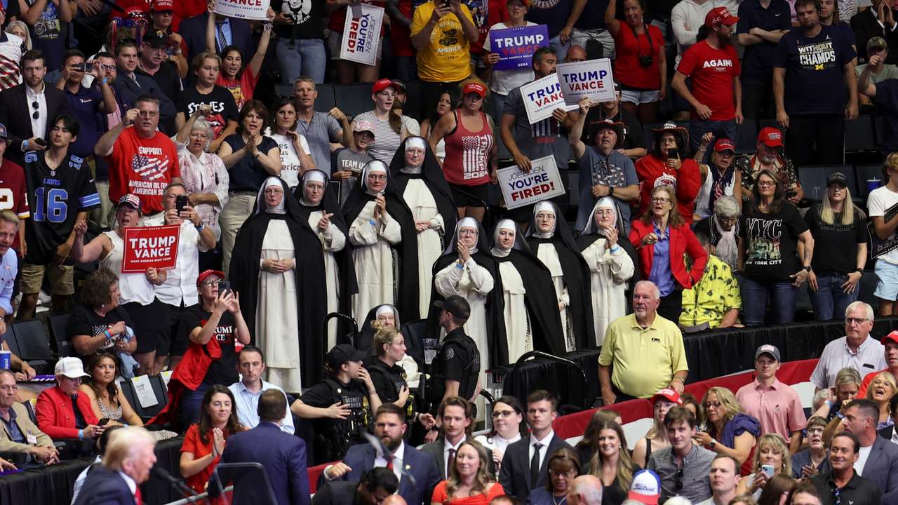 Republican presidential nominee Trump holds a campaign rally with his running mate Vance for the first time, in Grand Rapids