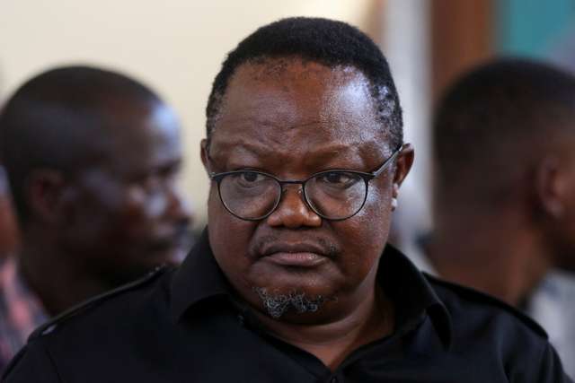 Tanzanian opposition leader and former presidential candidate of CHADEMA party Tundu Lissu charged at the Kisutu Resident Magistrate's Court in Dar es Salaam