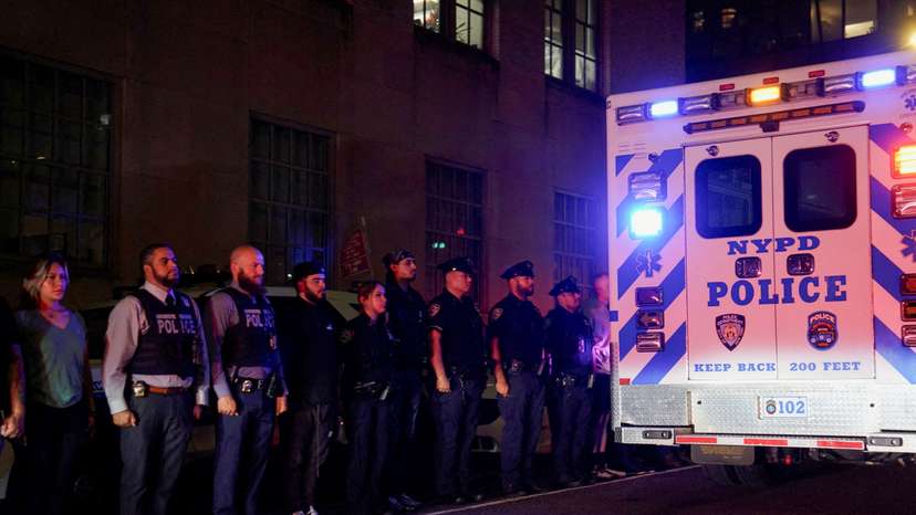 Ambulance transfer of slain NYPD officer Didarul Islam, in New York City