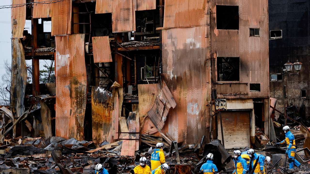 Aftermath of an earthquake, in Wajima