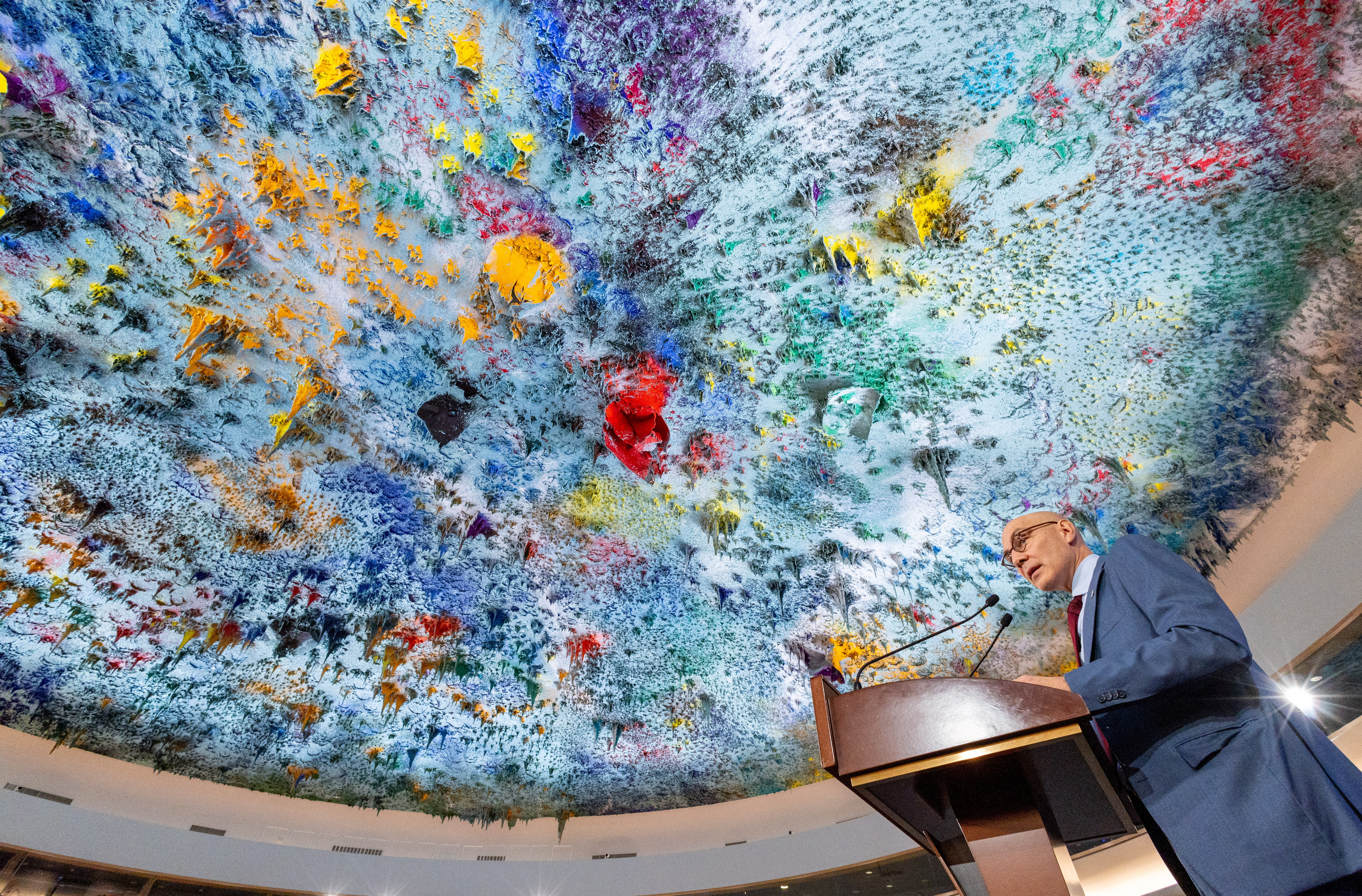 Turk UN High Commissioner for Human Rights attends the Conference Human Rights 75 in Geneva,