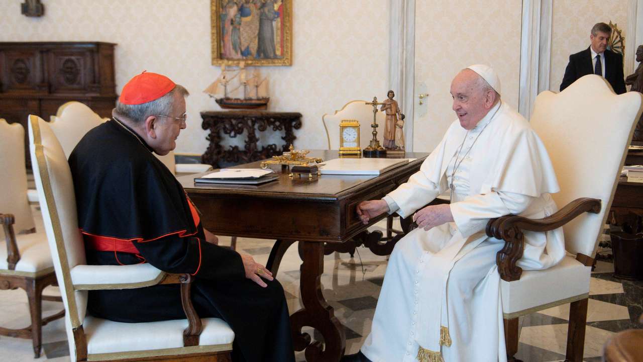 Pope Francis meets Cardinal Raymond Leo Burke at the Vatican