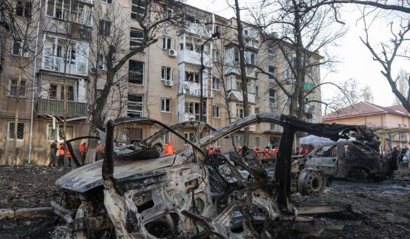 Aftermath of a Russian drone strike in Odesa