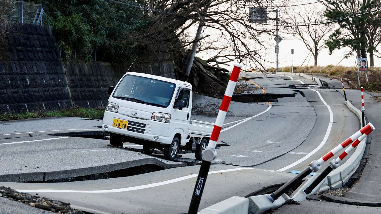 Aftermath of an earthquake, in Wajima