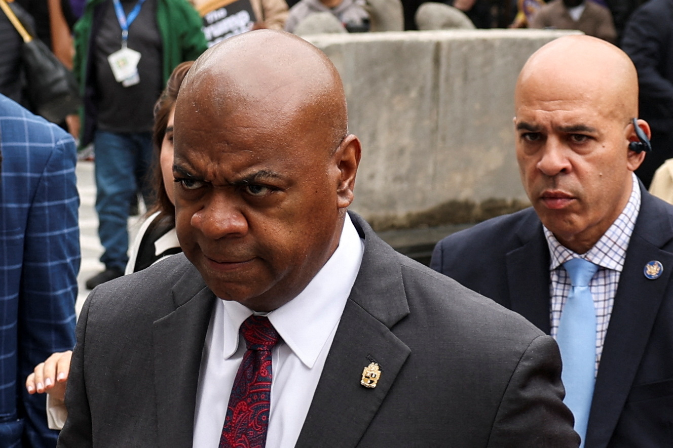 Newark Mayor Baraka appears at Newark Federal Courthouse, following his arrest outside a U.S. immigration detention center, in Newark, New Jersey