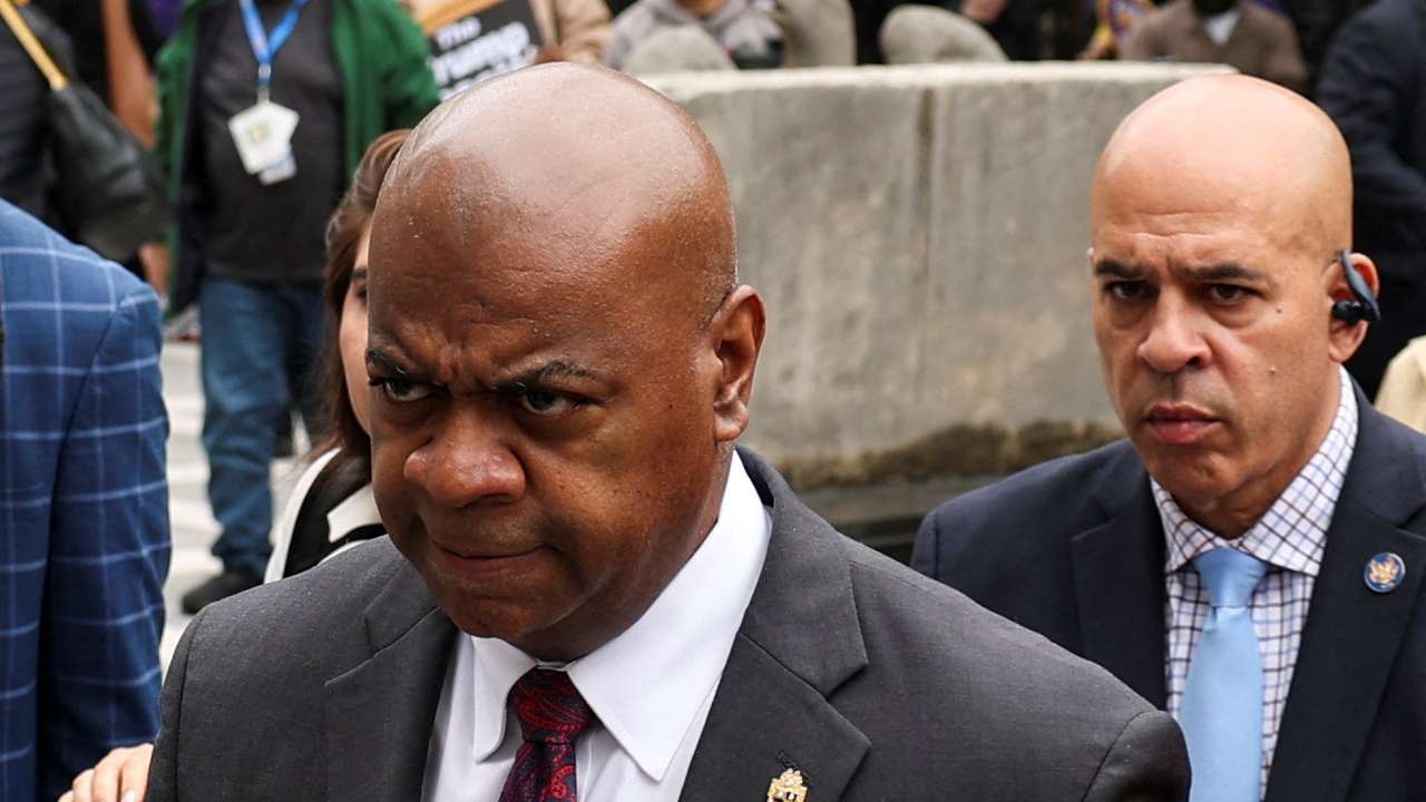 Newark Mayor Baraka appears at Newark Federal Courthouse, following his arrest outside a U.S. immigration detention center, in Newark, New Jersey