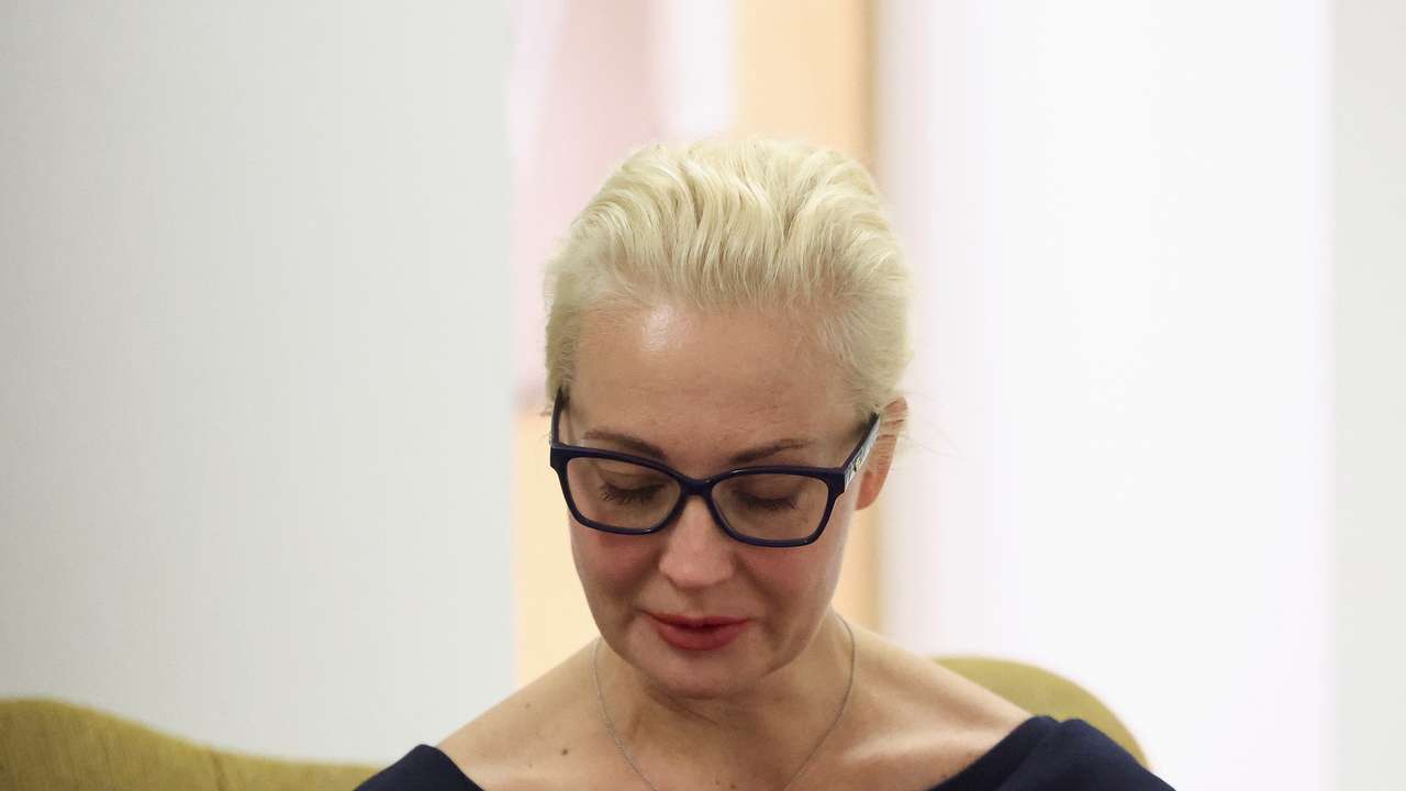 Yulia Navalnaya, the widow of Alexei Navalny, takes part in a meeting of European Union foreign ministers in Brussels